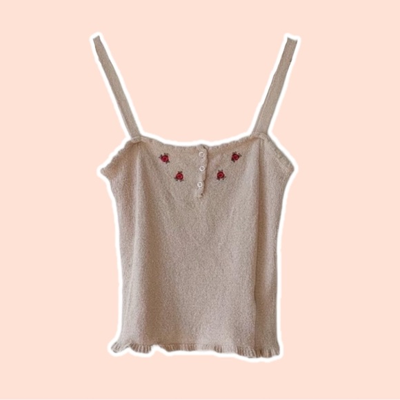 Rouje Tops - Rouje Floral Embroidered Tank